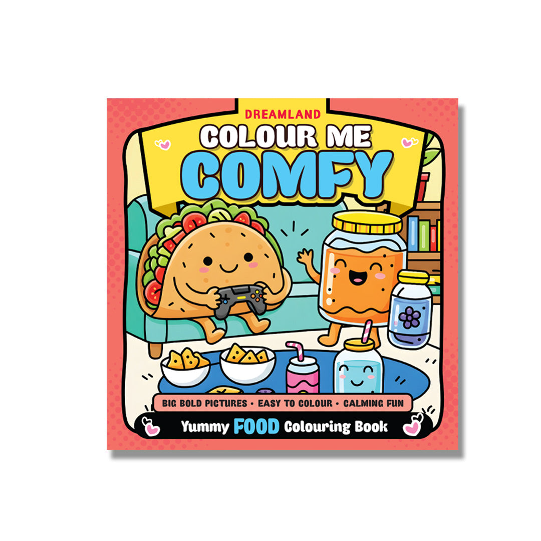 Dreamland Publications Colour Me Comfy: Feasty Food - Bold and Easy Food Colouring Book for All Ages | Fun and  Simple Designs for Relaxation and Stress Relief | Grocsy