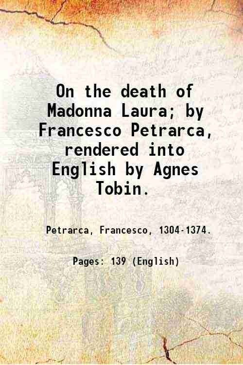 On the death of Madonna Laura - Gyan Books | Grocsy