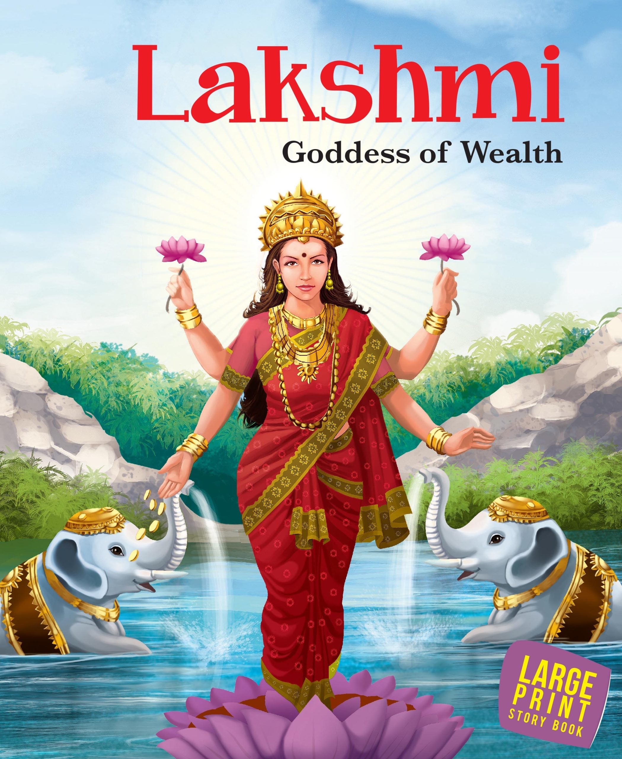 Lakshmi Goddess of Wealth : Large Print - Om Books | Grocsy