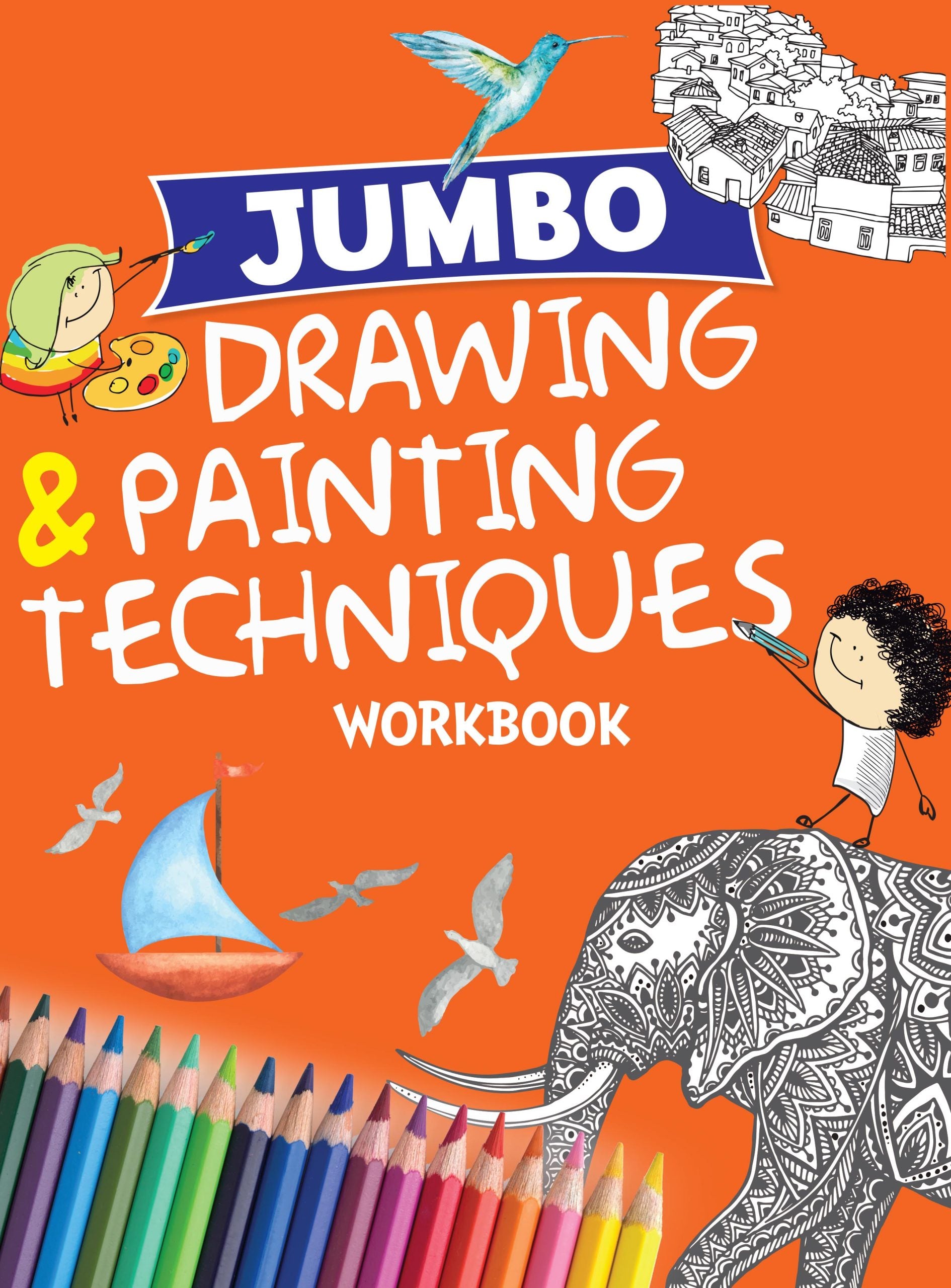 Jumbo Drawing & Painting Techniques Workbook (Binder) - Om Books | Grocsy
