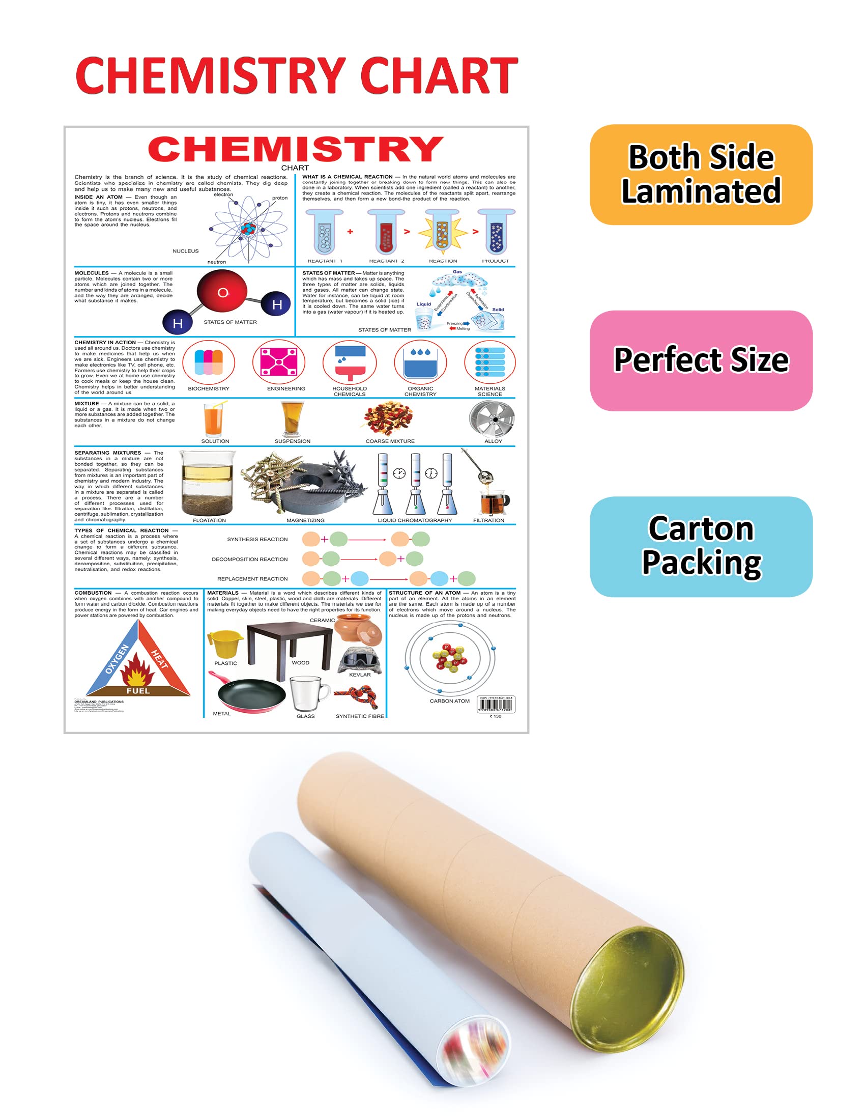 Dreamland Publications Chemistry : Children Reference Educational Laminated Chart | Grocsy