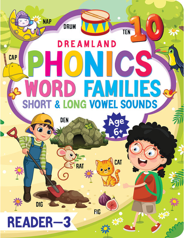 Dreamland Phonics Reader - 3 (Word Families Short and Long Vowel Sounds) Age 6+ | Grocsy
