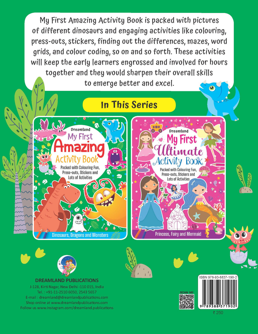 Dreamland Publications My First Amazing Activity Book- Dinosaurs, Dragons and Monsters : Children's Interactive & Activity Book | Grocsy