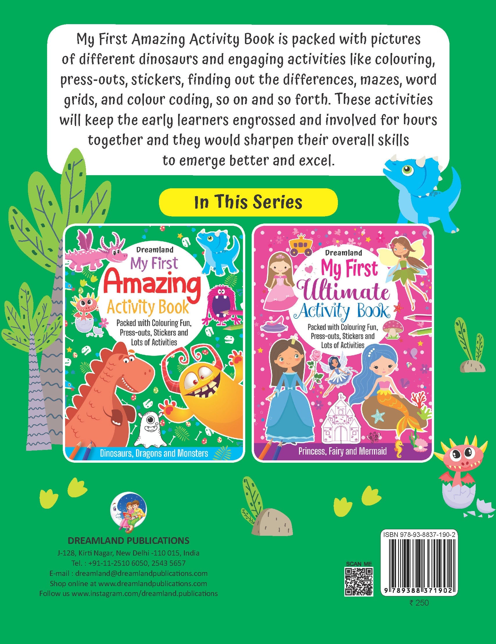 Dreamland Publications My First Amazing Activity Book- Dinosaurs, Dragons and Monsters : Children's Interactive & Activity Book | Grocsy