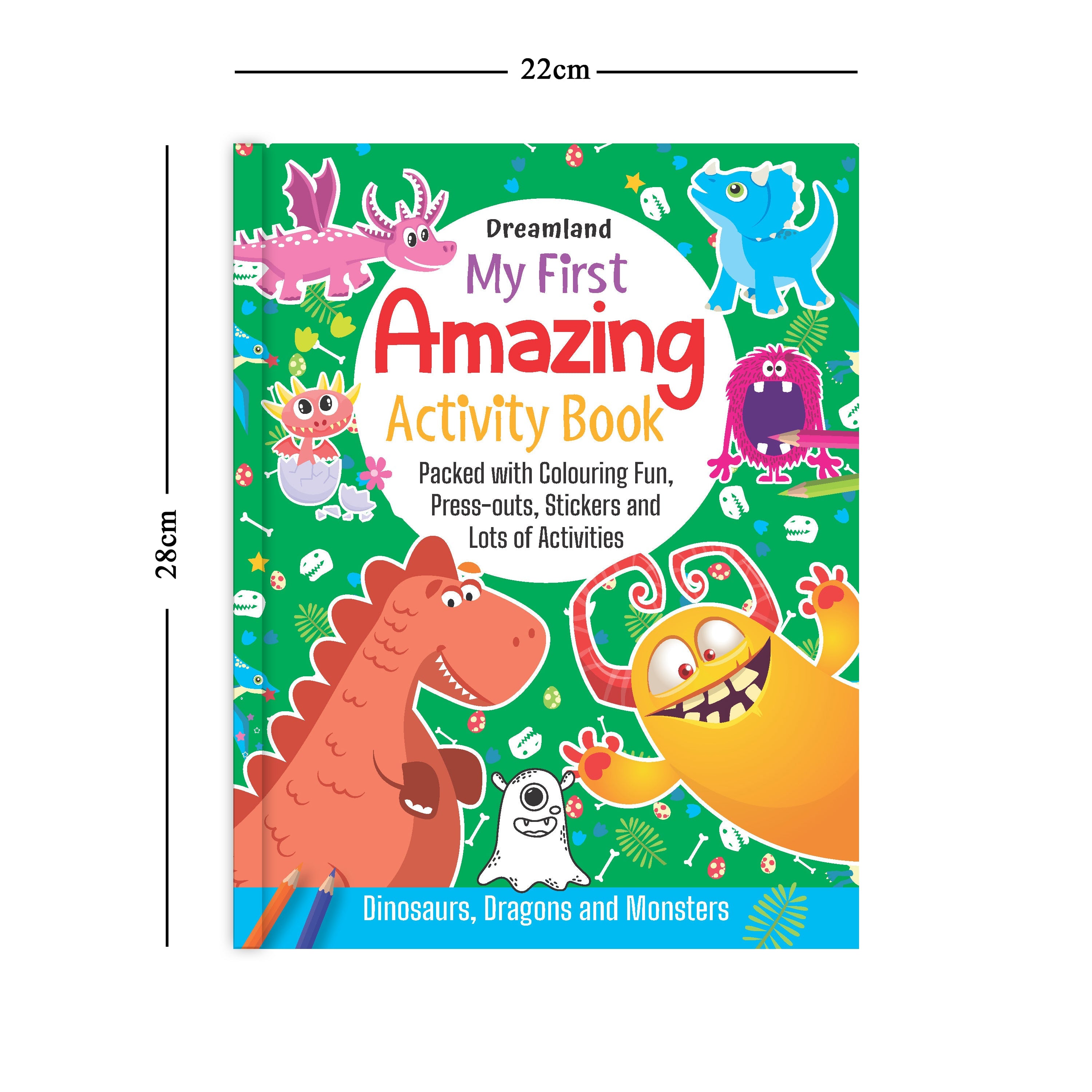 Dreamland Publications My First Amazing Activity Book- Dinosaurs, Dragons and Monsters : Children's Interactive & Activity Book | Grocsy