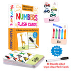 Dreamland Publications Flash Cards Numbers - 30 Double Sided Wipe Clean Flash Cards for Kids (With Free Pen) | Grocsy