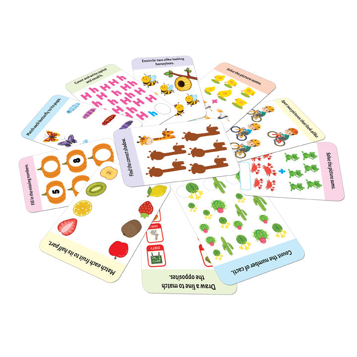 Dreamland Publications Flash Cards Activity - 30 Double Sided Wipe Clean Flash Cards for Kids (With Free Pen) | Grocsy