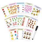 Dreamland Publications Flash Cards Activity - 30 Double Sided Wipe Clean Flash Cards for Kids (With Free Pen) | Grocsy