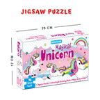 Dreamland Publications Magical Unicorn Jigsaw Puzzle for Kids – 96 Pcs | With Colouring & Activity Book and 3D Model | Grocsy