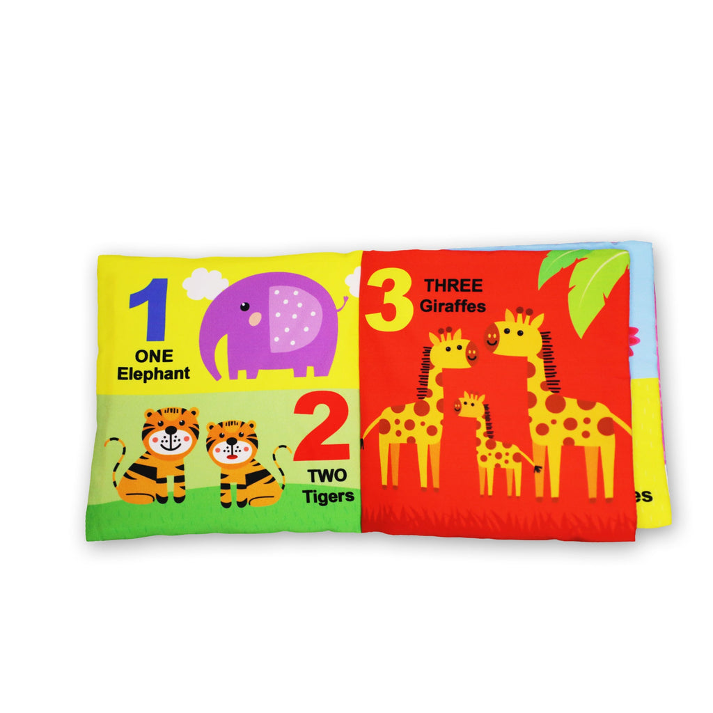 Dreamland Publications Baby My First Cloth Book 123 with Squeaker and Crinkle Paper, Non-Toxic Early Educational Toy for Toddler, Infants | Grocsy