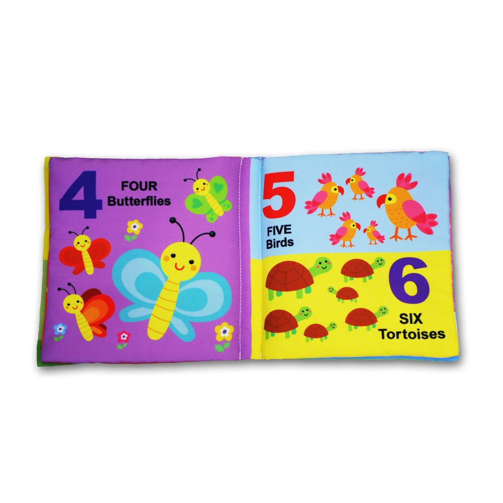 Dreamland Publications Baby My First Cloth Book 123 with Squeaker and Crinkle Paper, Non-Toxic Early Educational Toy for Toddler, Infants | Grocsy