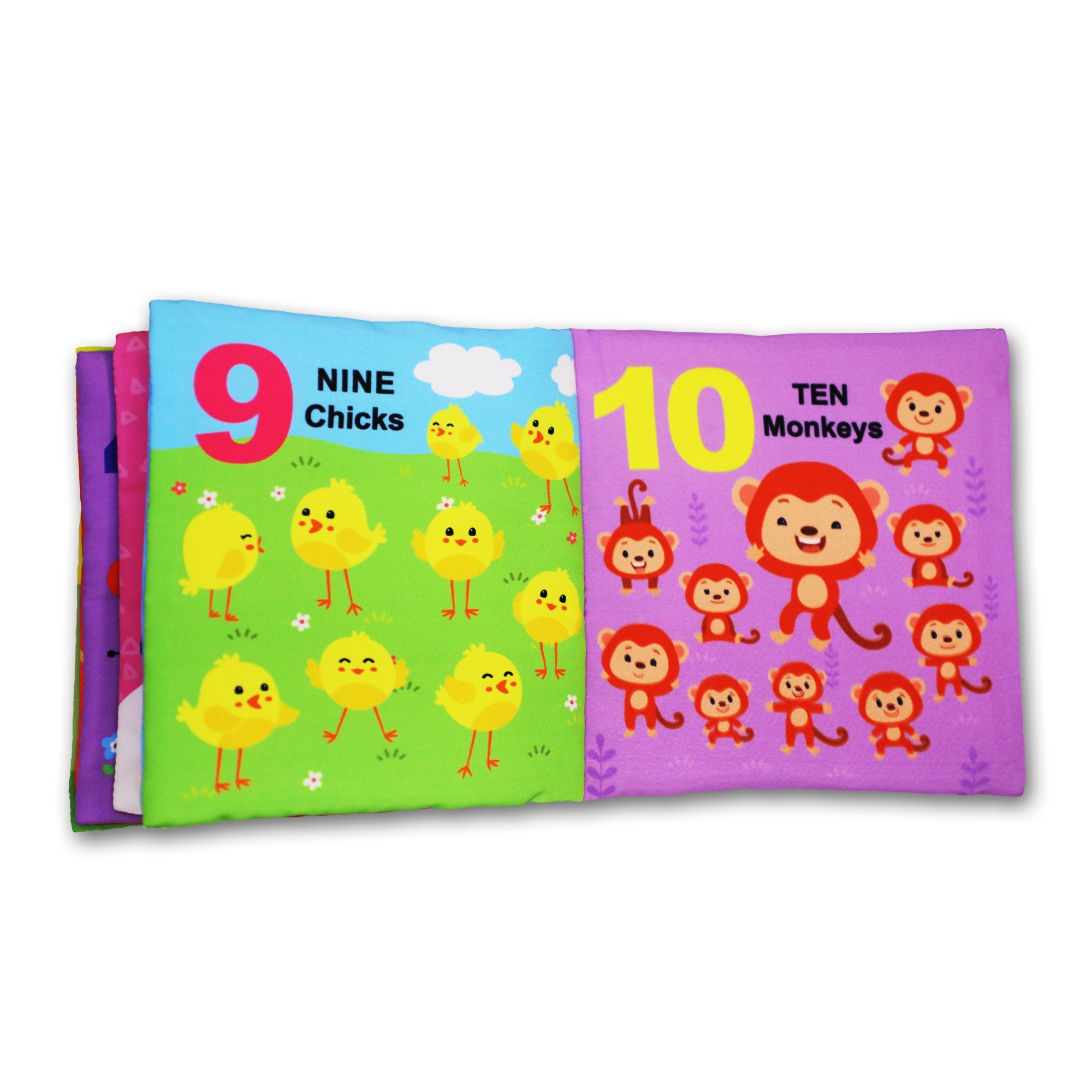 Dreamland Publications Baby My First Cloth Book 123 with Squeaker and Crinkle Paper, Non-Toxic Early Educational Toy for Toddler, Infants | Grocsy