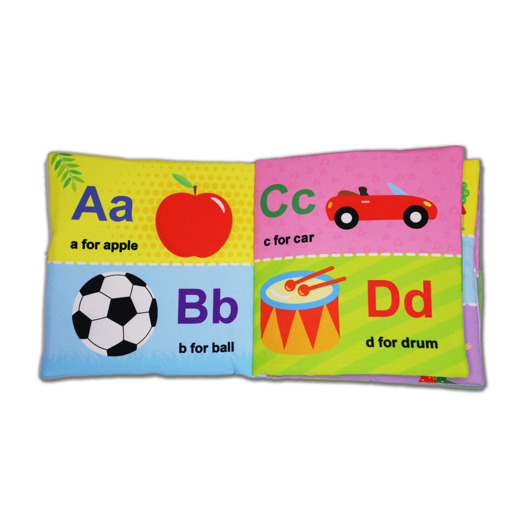 Dreamland Publications Baby My First Cloth Book ABC with Squeaker and Crinkle Paper, Non-Toxic Early Educational Toy for Toddler, Infants | Grocsy