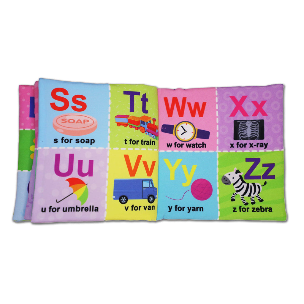 Dreamland Publications Baby My First Cloth Book ABC with Squeaker and Crinkle Paper, Non-Toxic Early Educational Toy for Toddler, Infants | Grocsy