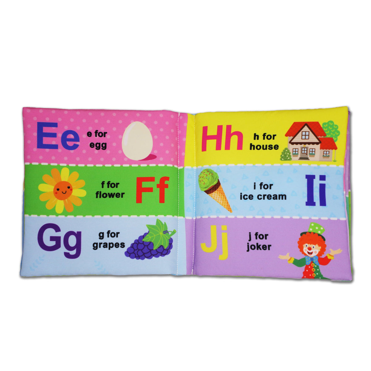 Dreamland Publications Baby My First Cloth Book ABC with Squeaker and Crinkle Paper, Non-Toxic Early Educational Toy for Toddler, Infants | Grocsy