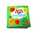 Dreamland Publications Baby My First Cloth Book Fruit and Vegetables with Squeaker and Crinkle Paper, Non-Toxic Early Educational Toy for Toddler, Infants | Grocsy