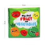 Dreamland Publications Baby My First Cloth Book Fruit and Vegetables with Squeaker and Crinkle Paper, Non-Toxic Early Educational Toy for Toddler, Infants | Grocsy