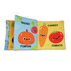 Dreamland Publications Baby My First Cloth Book Fruit and Vegetables with Squeaker and Crinkle Paper, Non-Toxic Early Educational Toy for Toddler, Infants | Grocsy