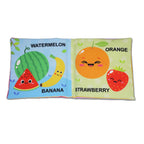 Dreamland Publications Baby My First Cloth Book Fruit and Vegetables with Squeaker and Crinkle Paper, Non-Toxic Early Educational Toy for Toddler, Infants | Grocsy