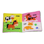 Dreamland Publications Baby My First Cloth Book First Words with Squeaker and Crinkle Paper, Non-Toxic Early Educational Toy for Toddler, Infants | Grocsy