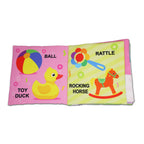 Dreamland Publications Baby My First Cloth Book First Words with Squeaker and Crinkle Paper, Non-Toxic Early Educational Toy for Toddler, Infants | Grocsy