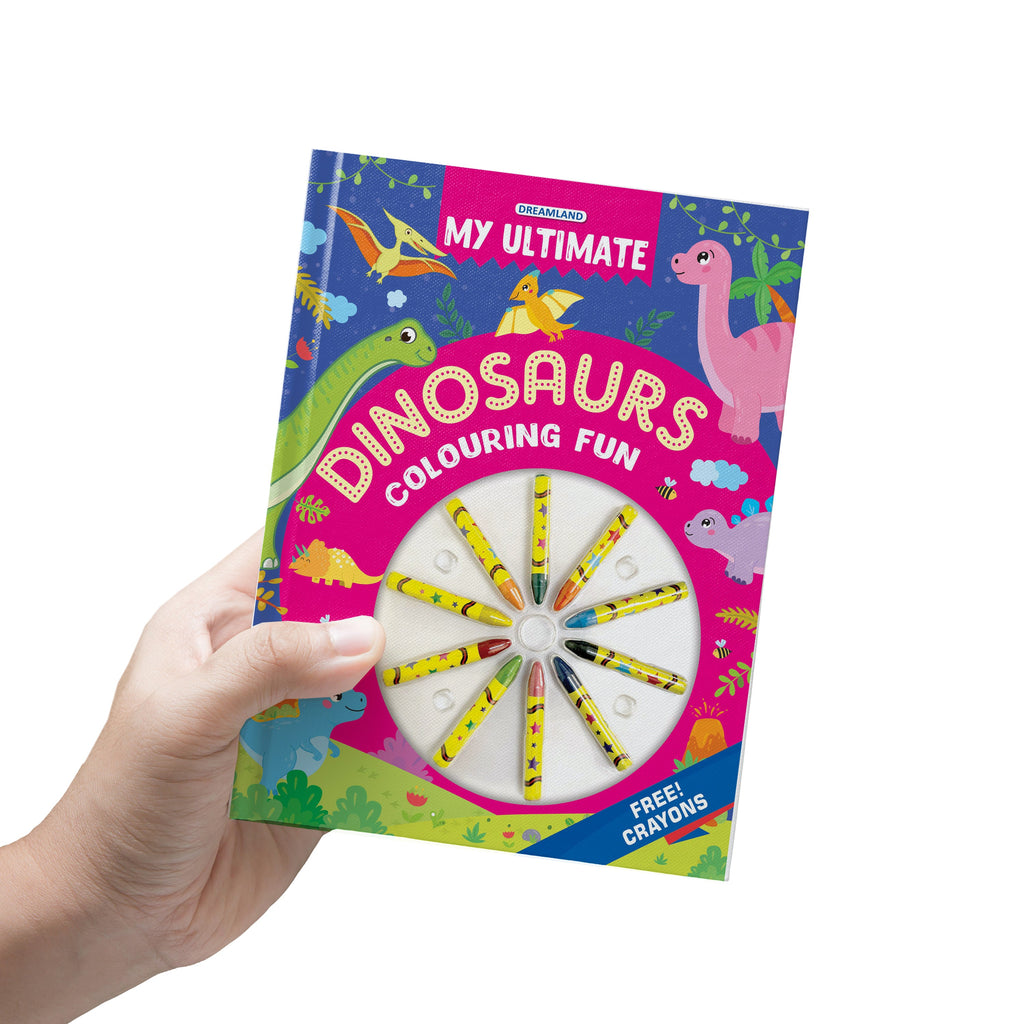 Dreamland Publications My Ultimate Dinosaurs Colouring Fun Book with Free Crayons : Children's Colouring Book | Grocsy