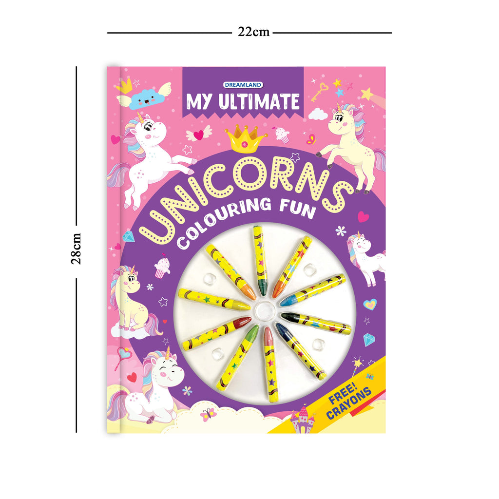 Dreamland Publications My Ultimate Unicorns Colouring Fun Book with Free Crayons : Children's Colouring Book | Grocsy
