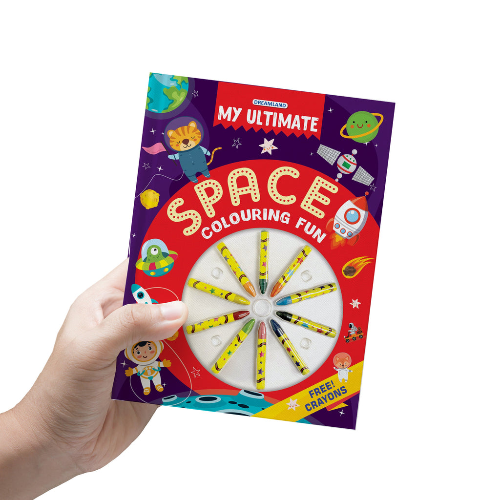 Dreamland Publications My Ultimate Space Colouring Fun Book with Free Crayons : Children's Colouring Book | Grocsy