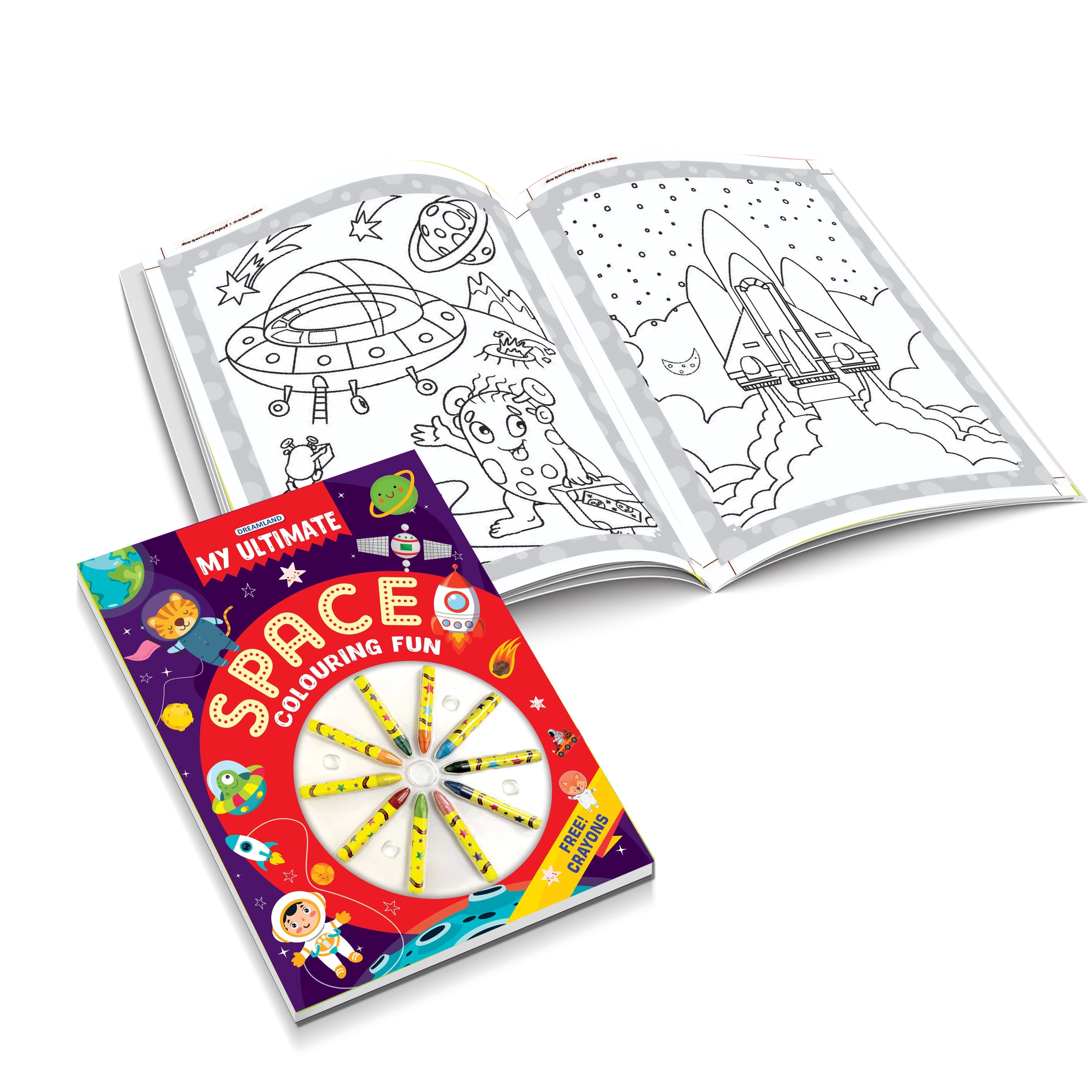 Dreamland Publications My Ultimate Space Colouring Fun Book with Free Crayons : Children's Colouring Book | Grocsy