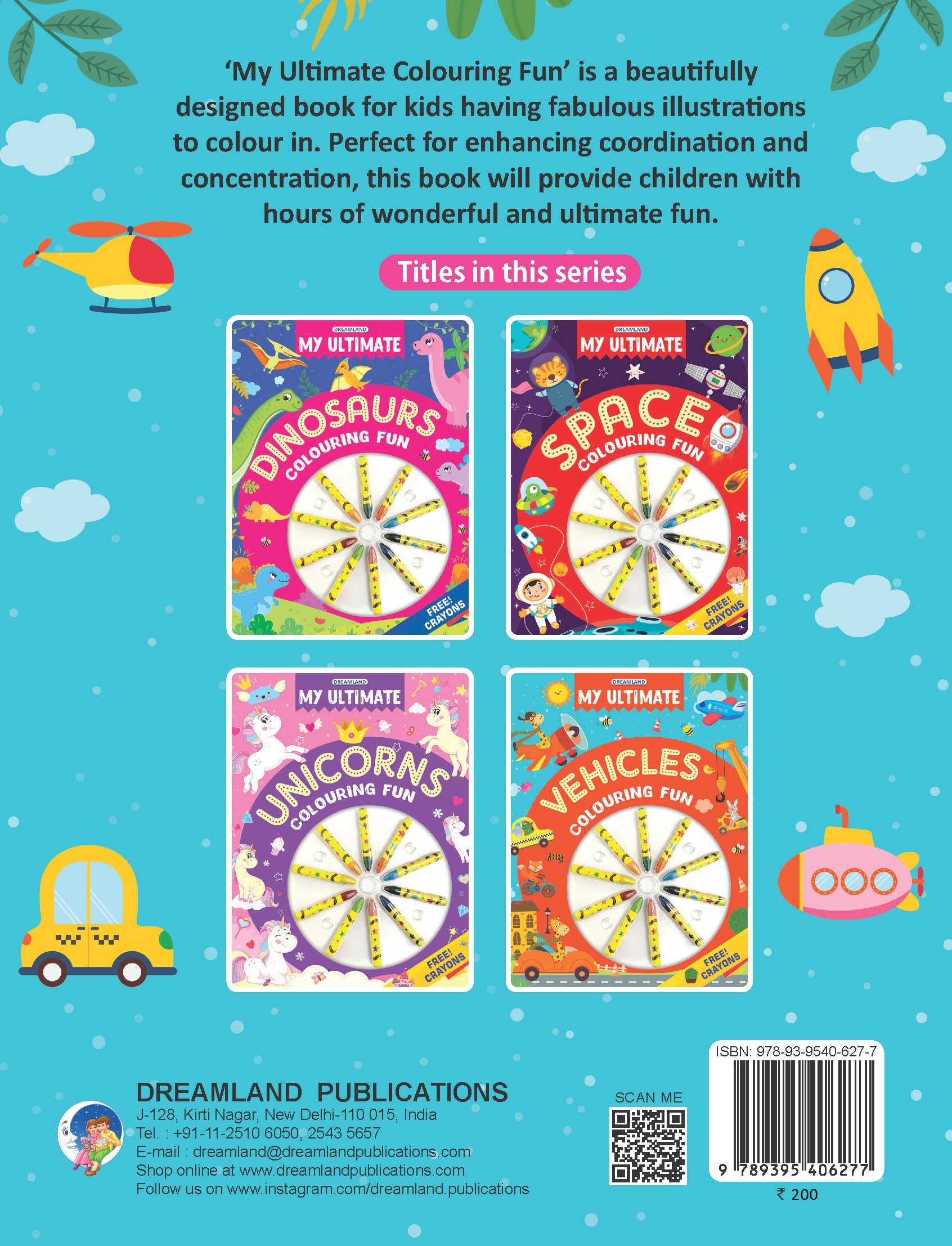 Dreamland Publications My Ultimate Vehicles Colouring Fun Book with Free Crayons : Children's Colouring Book | Grocsy