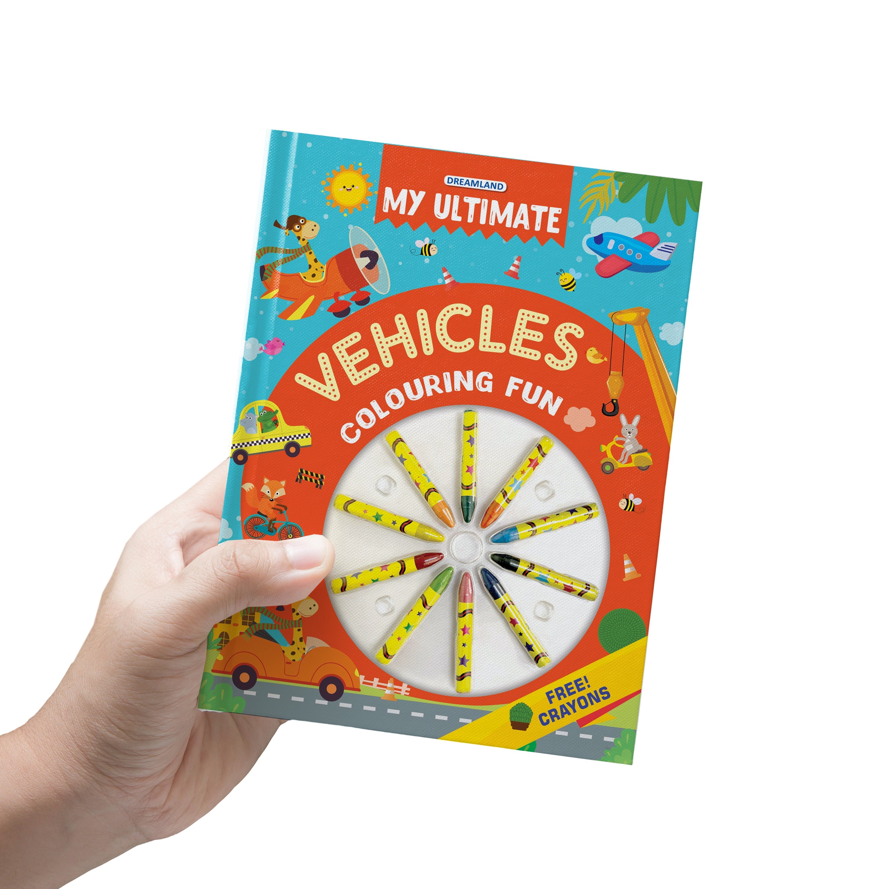 Dreamland Publications My Ultimate Vehicles Colouring Fun Book with Free Crayons : Children's Colouring Book | Grocsy