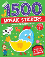 Dreamland Publications 1500 Mosaic Stickers Book 1 with Colouring Fun - Sticker Book for Kids Age 4 - 8 years | Grocsy