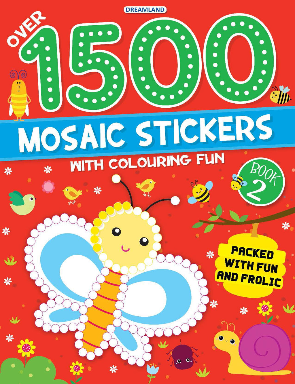 Dreamland Publications 1500 Mosaic Stickers Book 2 with Colouring Fun - Sticker Book for Kids Age 4 - 8 years | Grocsy
