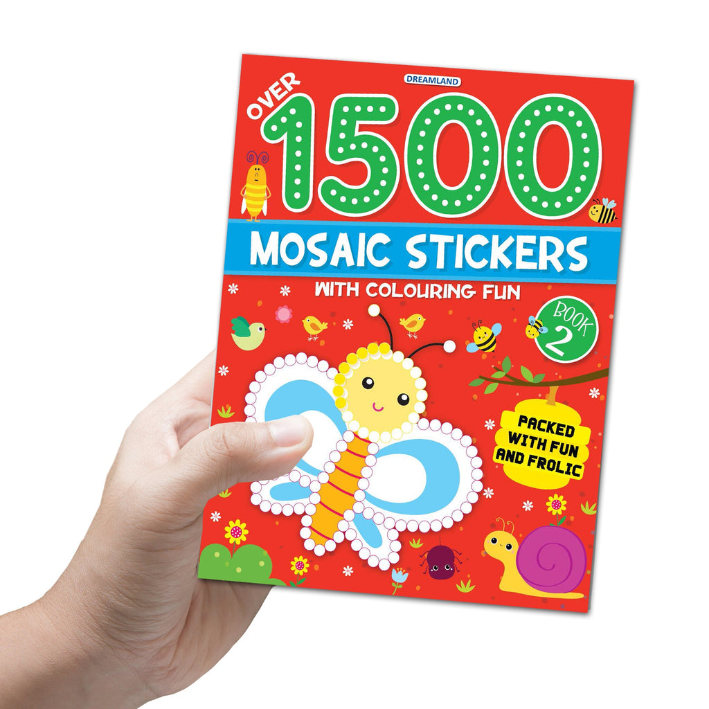 Dreamland Publications 1500 Mosaic Stickers Book 2 with Colouring Fun - Sticker Book for Kids Age 4 - 8 years | Grocsy