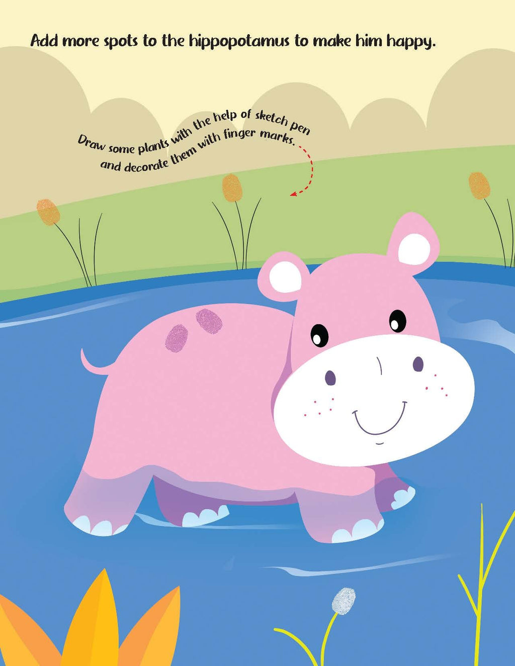 Dreamland Publications Fingerprint Art Activity Book for Children - Jungle with Thumbprint Gadget | Grocsy
