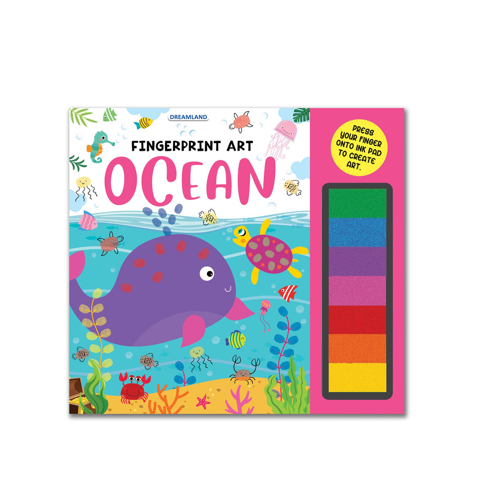 Dreamland Publications Fingerprint Art Activity Book for Children - Ocean with Thumbprint Gadget | Grocsy