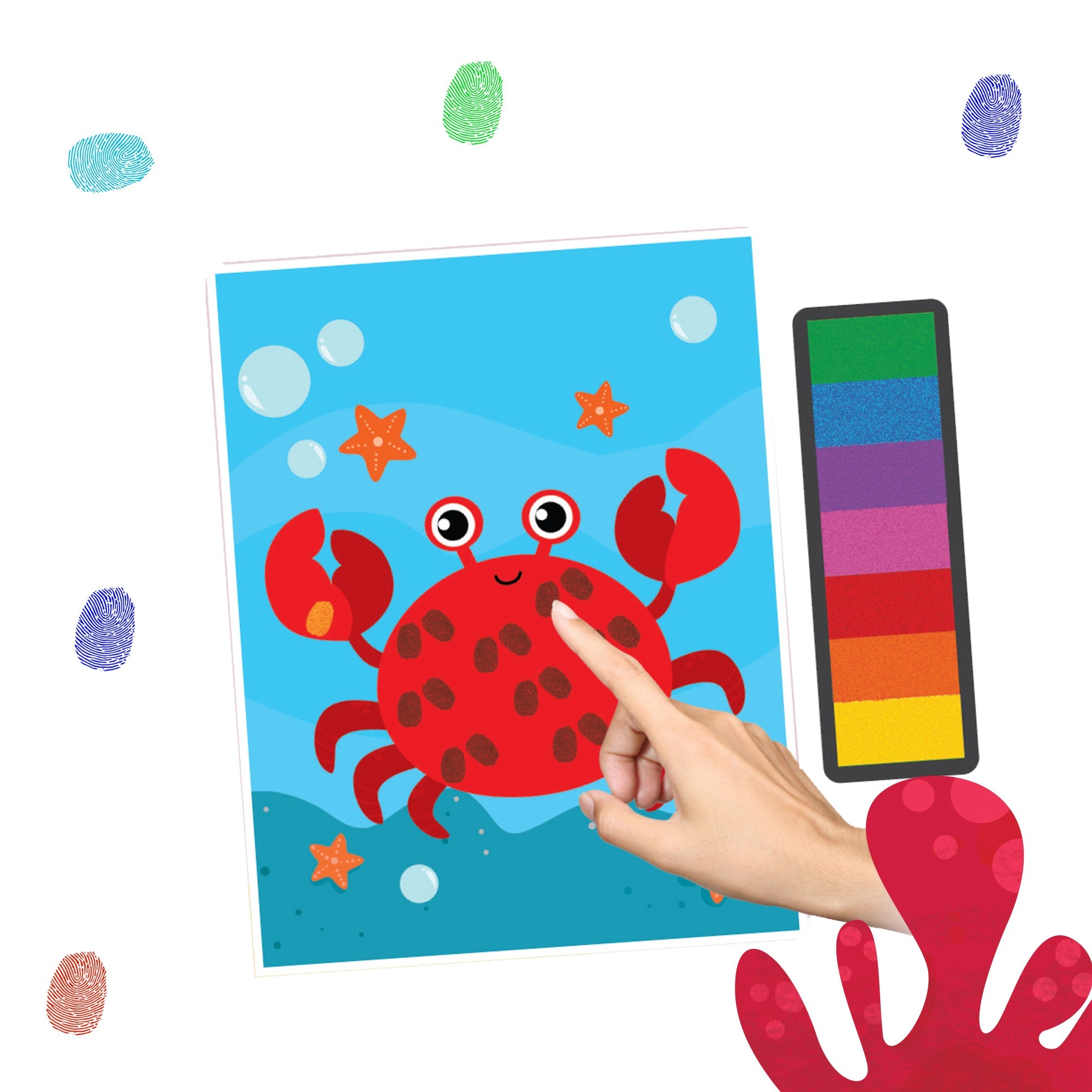 Dreamland Publications Fingerprint Art Activity Book for Children - Ocean with Thumbprint Gadget | Grocsy