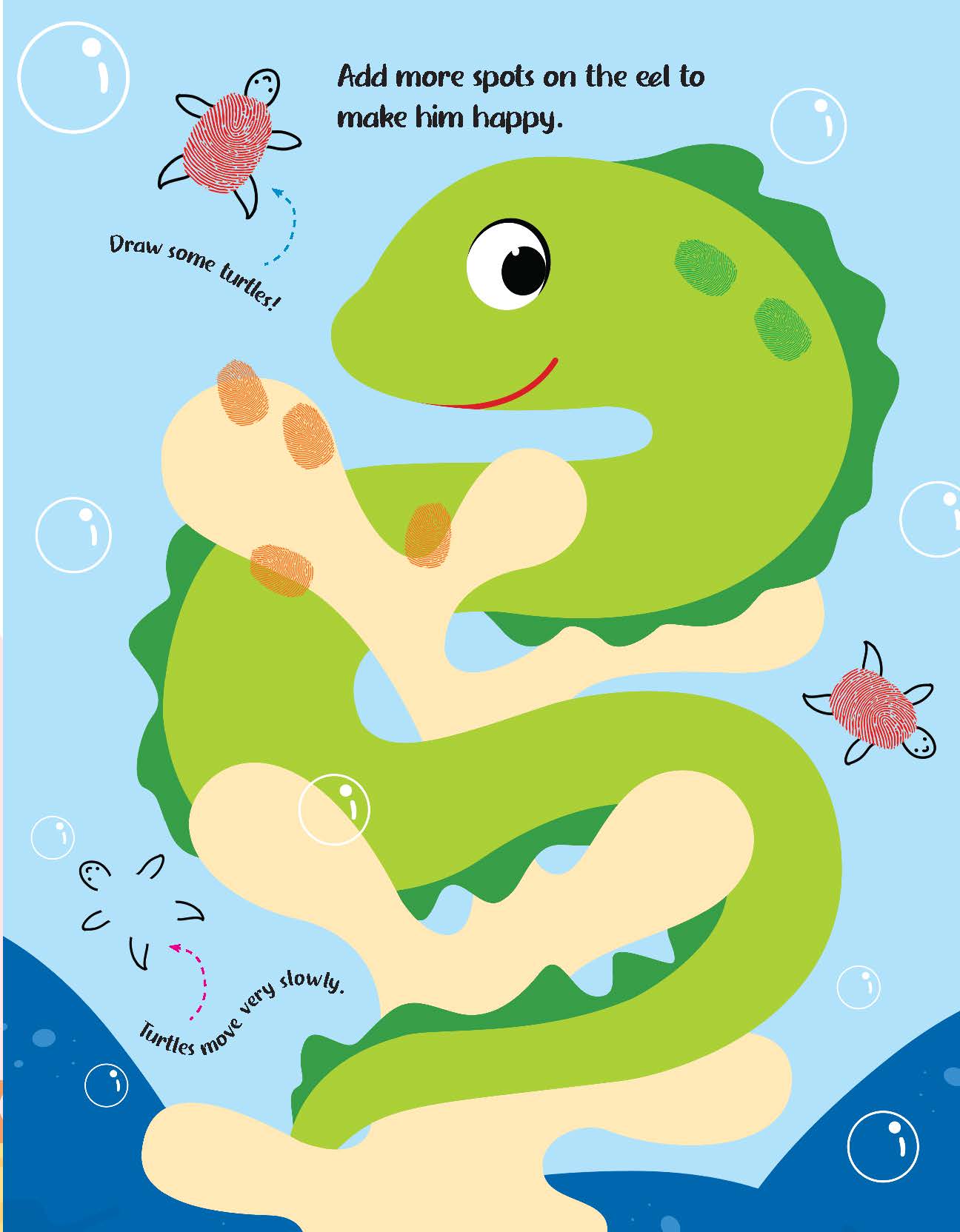 Dreamland Publications Fingerprint Art Activity Book for Children - Ocean with Thumbprint Gadget | Grocsy