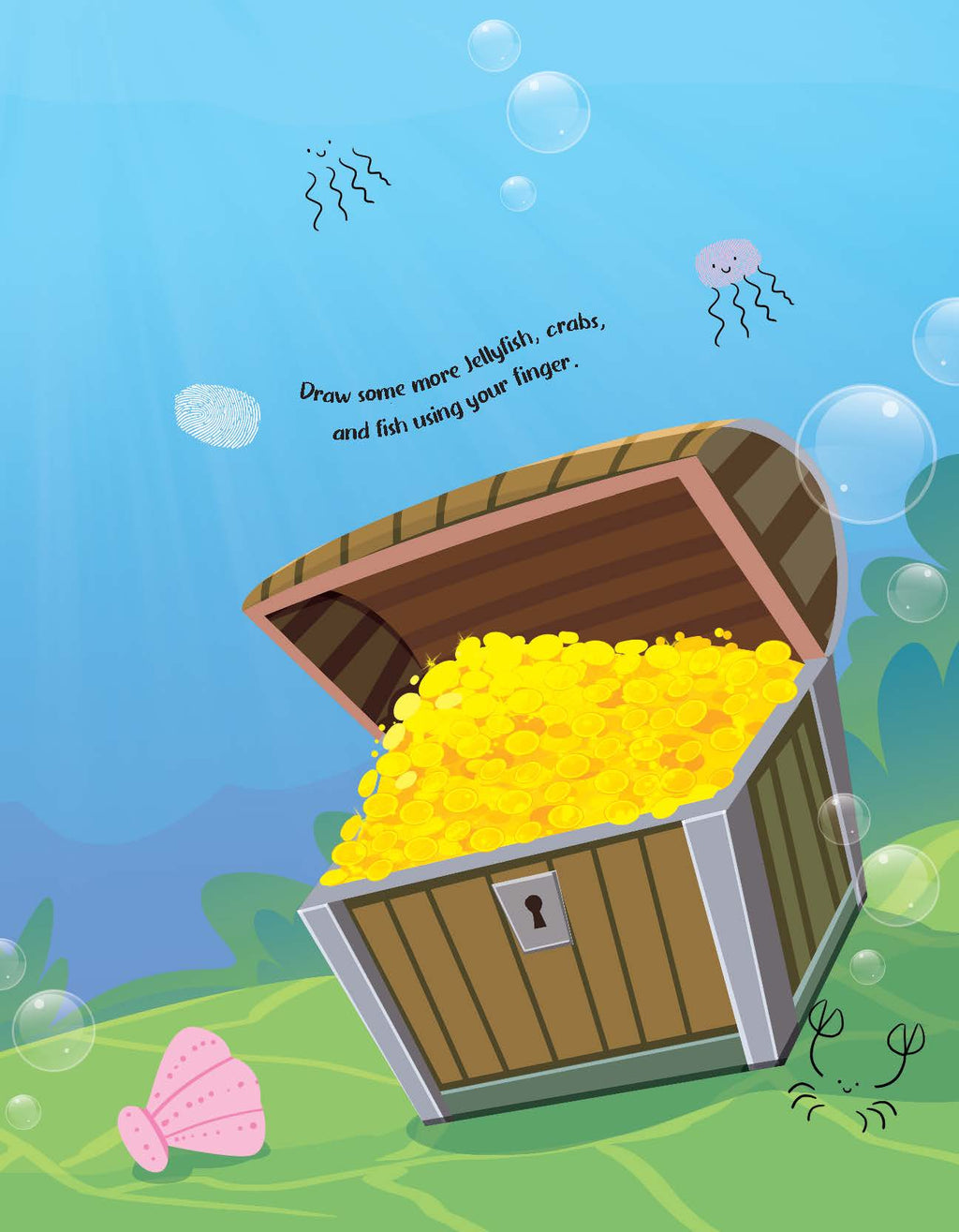 Dreamland Publications Fingerprint Art Activity Book for Children - Ocean with Thumbprint Gadget | Grocsy
