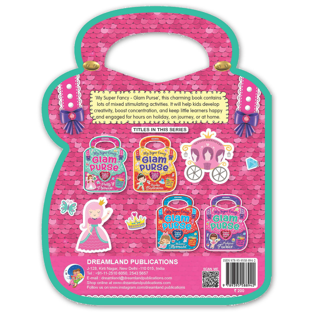 Dreamland Publications My Super Fancy Glam Purse - Pretty Princess : Children's Interactive & Activity Book | Grocsy