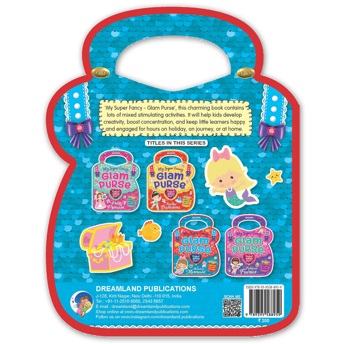 Dreamland Publications My Super Fancy Glam Purse - Marvellous Mermaid : Children's Interactive & Activity Book | Grocsy