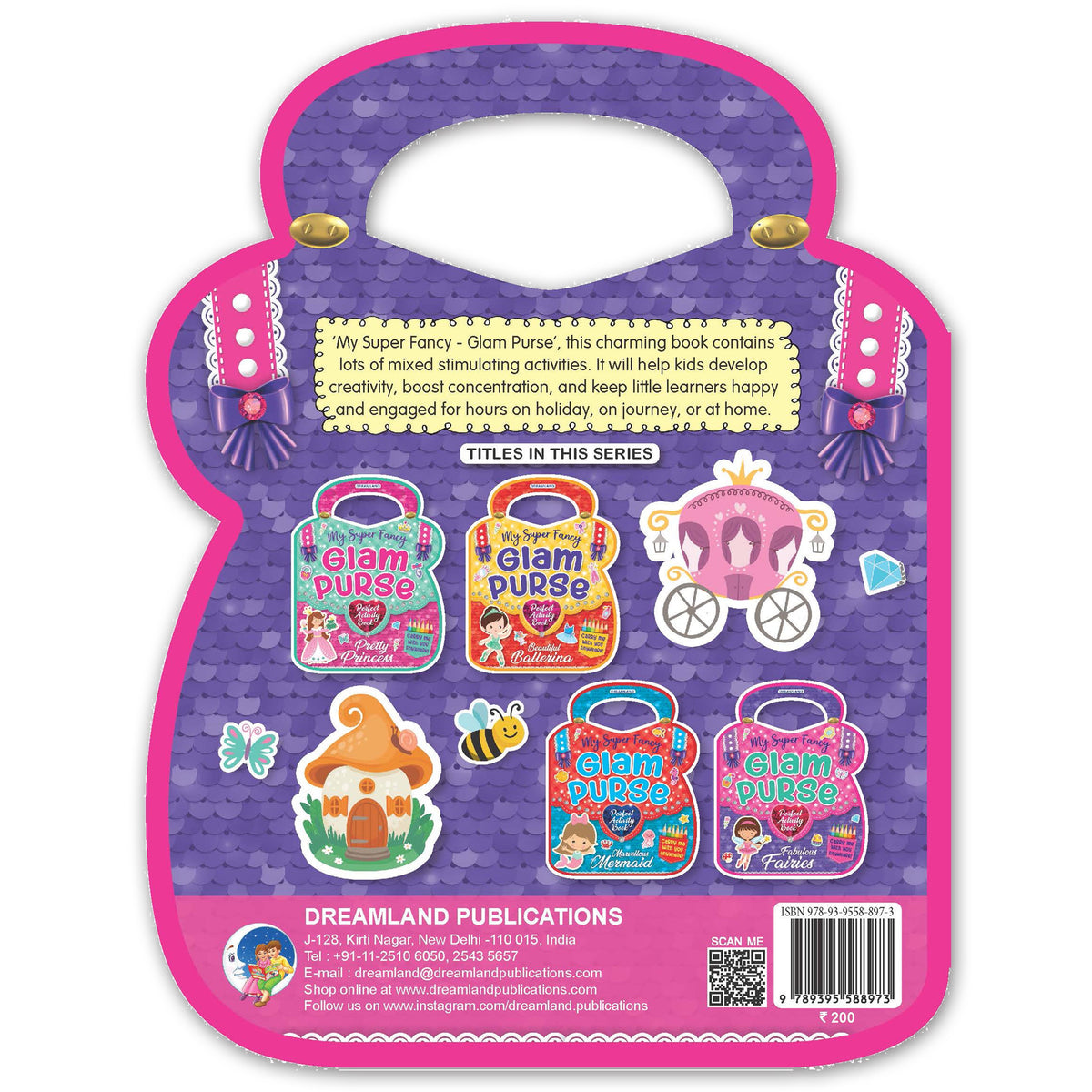 Dreamland Publications My Super Fancy Glam Purse - Fabulous Fairies : Children's Interactive & Activity Book | Grocsy