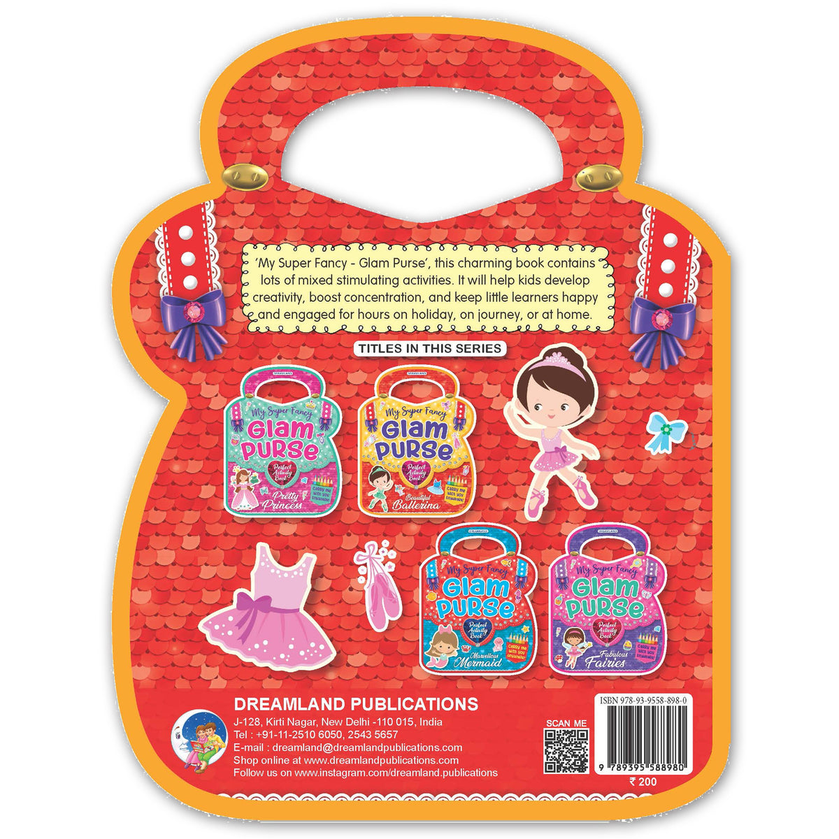 Dreamland Publications My Super Fancy Glam Purse - Beautiful Ballerina : Children's Interactive & Activity Book | Grocsy