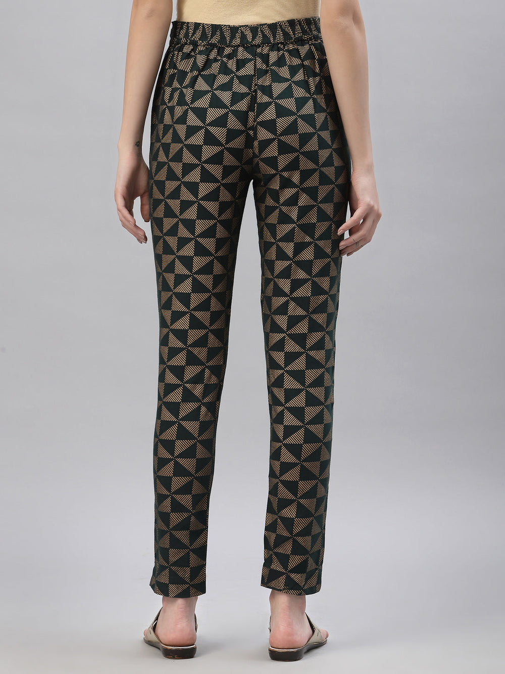 Juniper Women's Jadegreen Cotton flex Printed Straight Pant | Grocsy