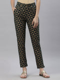 Juniper Women's Jadegreen Cotton flex Printed Straight Pant | Grocsy