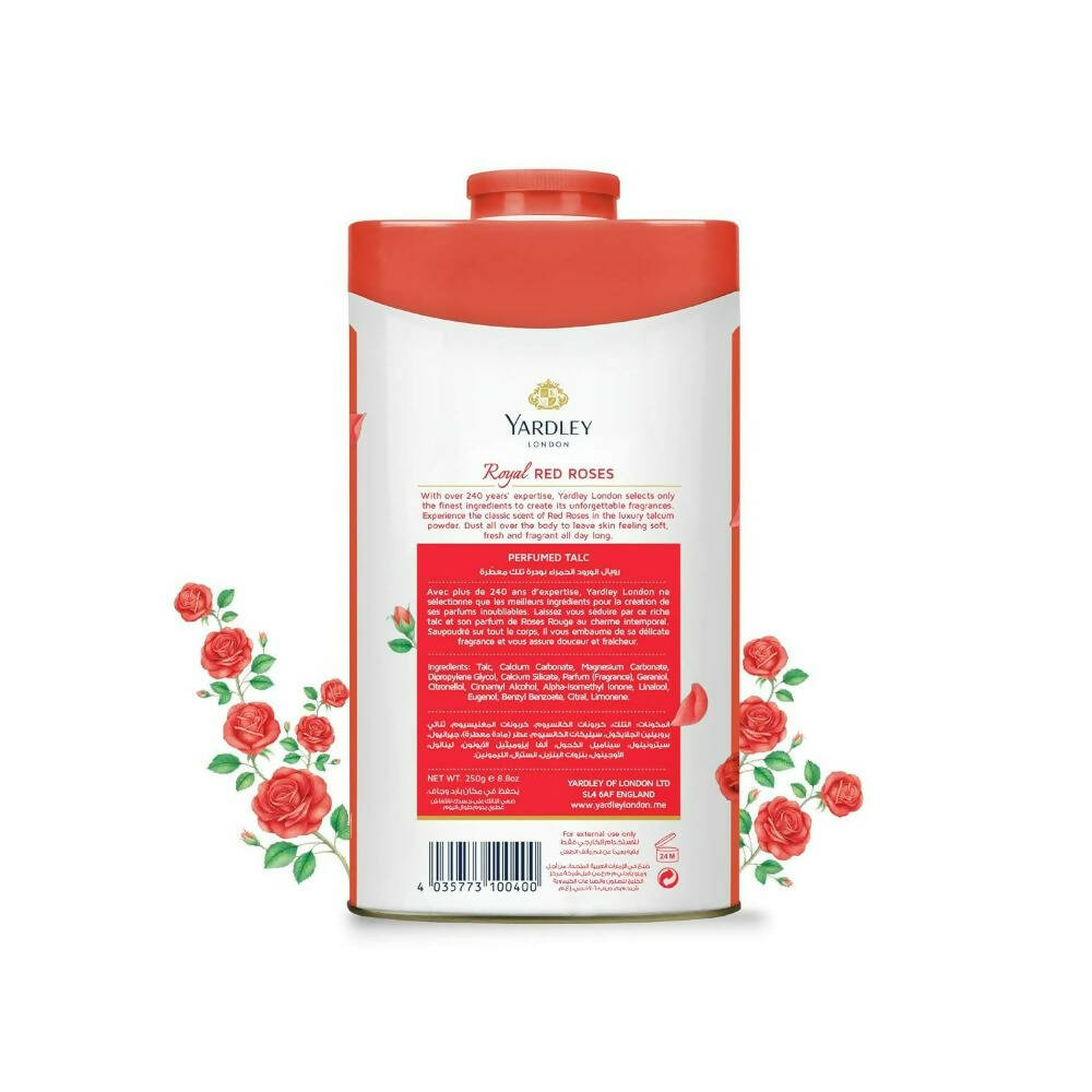 Yardley London Royal Red Roses Perfumed Talc Powder | Grocsy