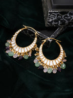Ruby Raang Gold Polished Multi-Color Kundan Loops | Grocsy