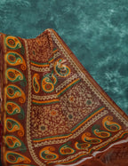 Maroon Brown Mix Floral PrintSemi Chanderi Saree By Gayathri Reddy Designer Studio | Grocsy