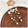 Tehzeeb Creations Women's White Pearl And Stone Earrings | Grocsy