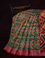Green Colored Patan Patola Semi Chanderi Saree By Gayathri Reddy Designer Studio | Grocsy